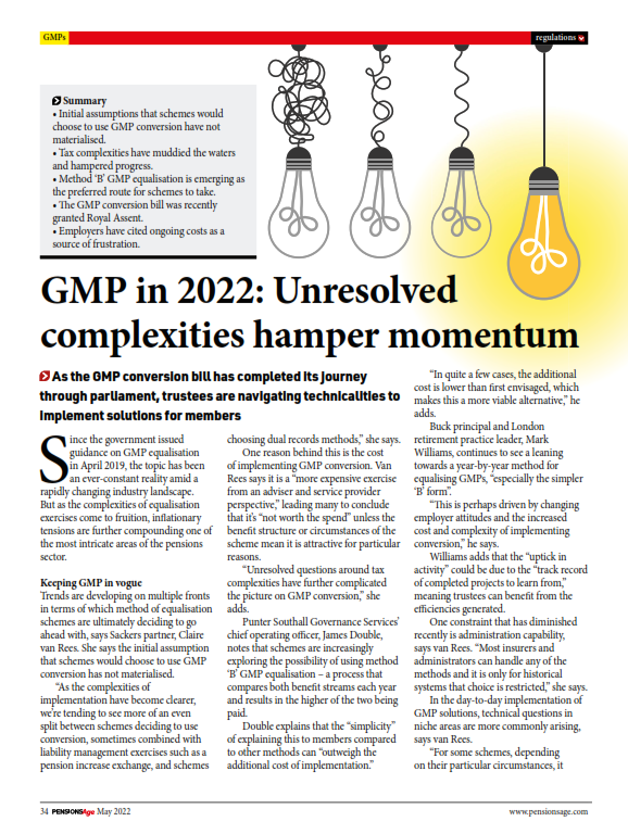 Image for opinion “GMP in 2022: unresolved complexities hamper momentum”